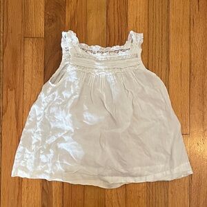 White Lace Trim Kids Top